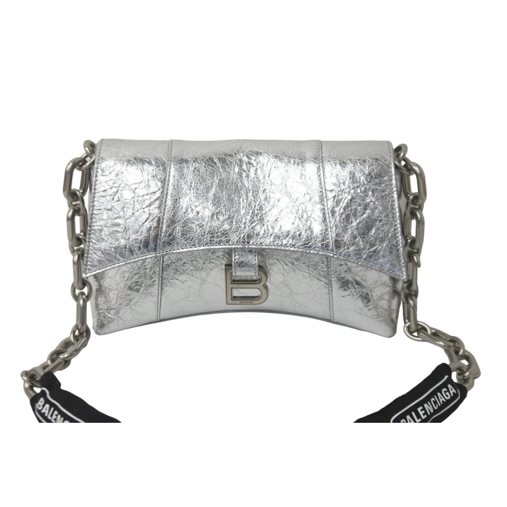 Balenciaga XS Shoulder Chain Downtown Bag Silver